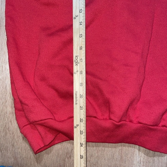 Vintage Tultex Red Fleece Sweatshirt‎ Pullover Made in USA Blank Mens Large - Picture 5 of 6